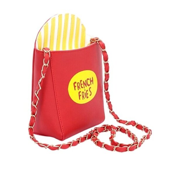 French Fries Purse Novelty Shoulder Chain Crossbody Handbag Cosplay Food Bucket - Picture 5 of 11